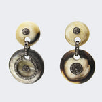 Antique Bone & Diamond Drop Post Earrings