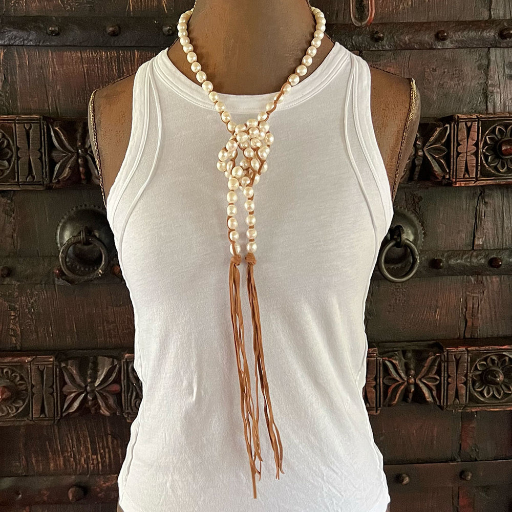 Classic Boho White Long (Medium Pearls)