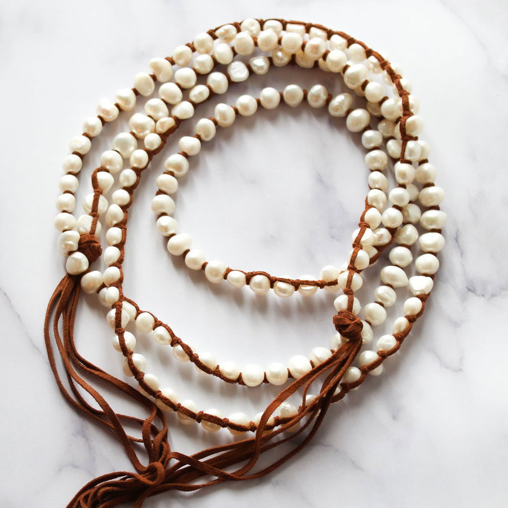 Classic Boho White Long (Small Pearls)