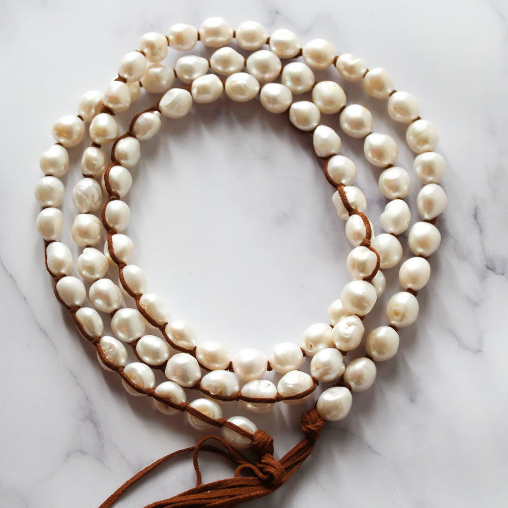 Classic Boho White Long (Medium Pearls)